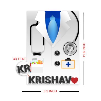 Personalized Doctor Acrylic Photo Frame With 3D Name for Hospital, Clinic & Medical Office Gifts for Doctors Clinic Decoration Items Thankyou Gift For Doctor